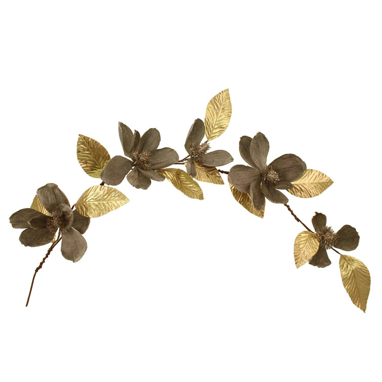 The Seasonal Aisle 110Cm Faux Magnolia Garland Wayfair.co.uk